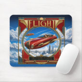 Art Nouveau rotes Flugauto Mousepad (Mit Mouse)