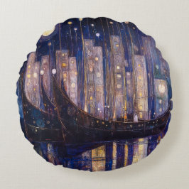 Art Nouveau Round Pillow Rundes Kissen