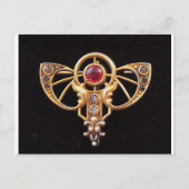 Art Nouveau Ruby Paste Button 2 Postkarte (Vorderseite)