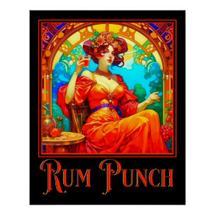 Art Nouveau Rum Punch Poster
