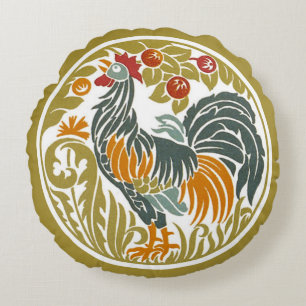 Art Nouveau Runde Rundes Kissen