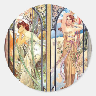 Art Nouveau Runder Aufkleber