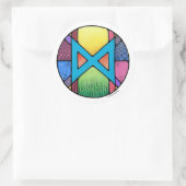 Art Nouveau Rune Dagaz - ERwachen Runder Aufkleber (Tasche)