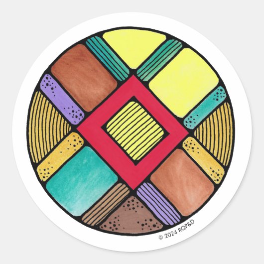 Art Nouveau Rune Ingwaz - ERDE MAGIC Runder Aufkleber (Vorderseite)