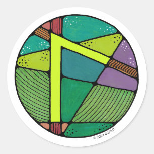 Art Nouveau Rune Laguz - LIFE Runder Aufkleber