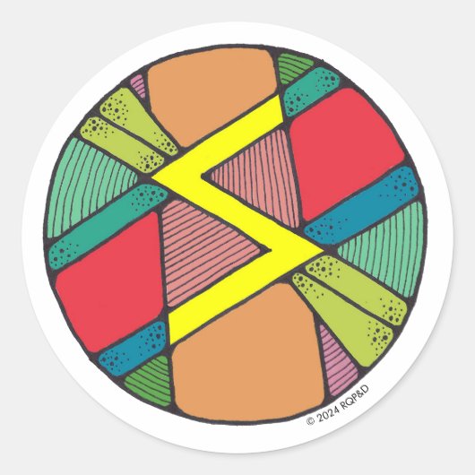 Art Nouveau Rune Sowilo - ERFOLG Runder Aufkleber (Vorderseite)