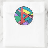 Art Nouveau Rune Thurisaz - VERTEIDIGUNG Runder Aufkleber (Tasche)