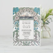 Art Nouveau Sail Away Hochzeit Einladung (Stehend Vorderseite)