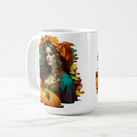 Art Nouveau Samhain Kaffeetasse (Vorderseite Links)