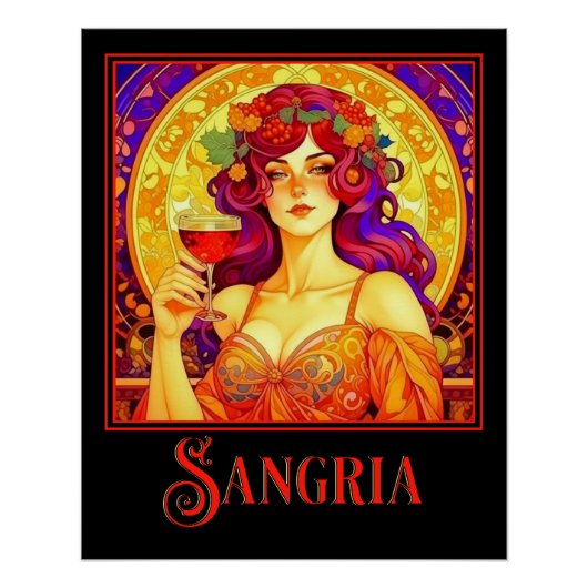 Art Nouveau Sangria Poster (Vorderseite)