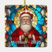 Art Nouveau Santa Ceramic Gift Keramikornament (Vorderseite)