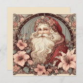 Art Nouveau Santa Claus Illustration Einladung (Vorne/Hinten)