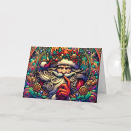 Art Nouveau Santa Claus Whisper Feiertagskarte