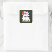 ART NOUVEAU SANTA SQUARE STICKER UMSCHLAG AUFKLEBE (Tasche)