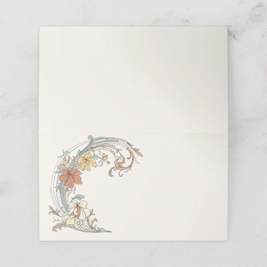 Art Nouveau Save the Date Platzkarte (Außenseite Aufgefaltet)