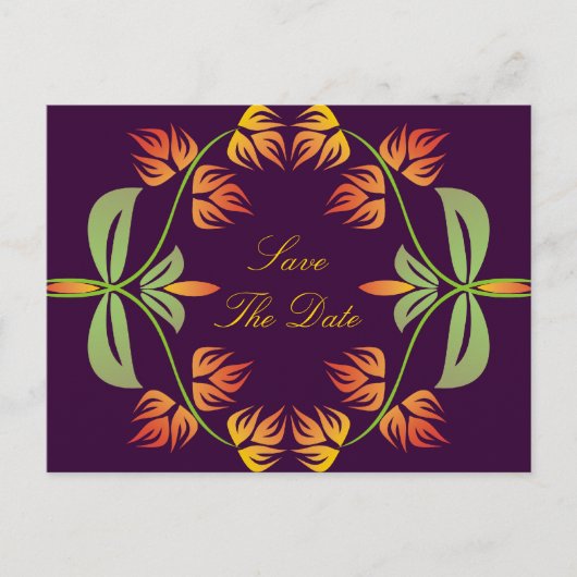 Art Nouveau Save the Date Postkarten (Vorderseite)