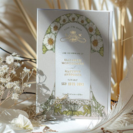 Art Nouveau Save the Date Wedding Gold Foil Folieneinladung