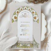 Art Nouveau Save the Date Wedding Gold Foil Folieneinladung