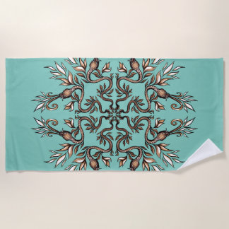 Art Nouveau Schlangen Mandala - Dunkles Acaddemia Strandtuch