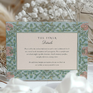Art Nouveau Schmetterling und Kleeblatt Hochzeit Begleitkarte