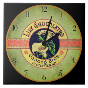 Art nouveau Schokoladen-Uhr Unternehmen Keramikfli Fliese