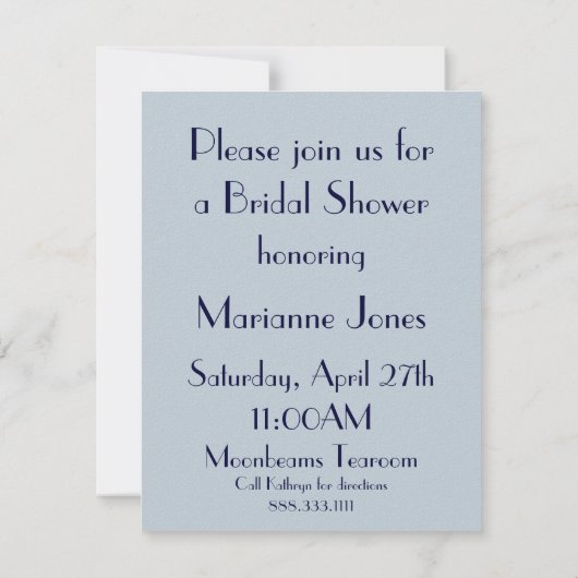 Art Nouveau Schöne Brauereidusche Einladung (Rückseite)