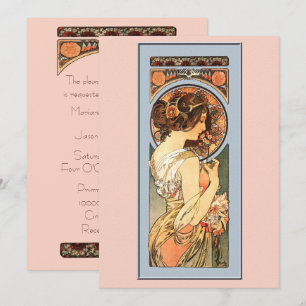 Art Nouveau Schöne Braut Hochzeits-Einladung Einladung