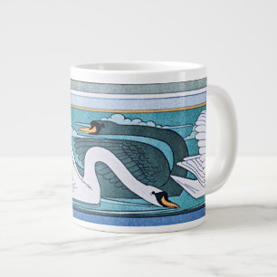 Art Nouveau-Schwäne im Vintage-Stil Jumbo-Tasse