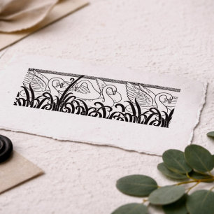 Art Nouveau-Schwanmuster – Vintage botanisches Sch Permastempel