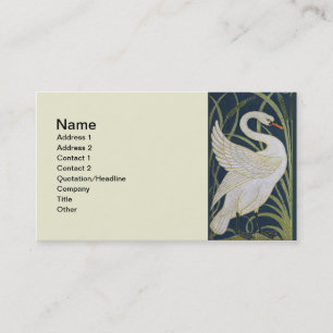 Art Nouveau-Schwanmuster: Walter Crane Schwan Druc Visitenkarte