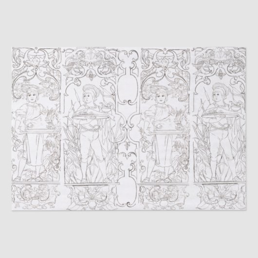 Art Nouveau Schwarz-weiß Cooks Books Decoupage Seidenpapier (Vorderseite)