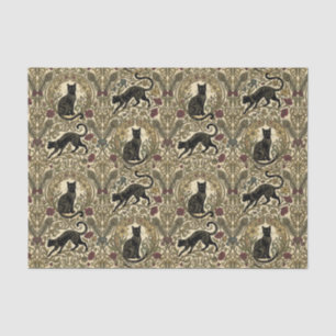 Art Nouveau Schwarze Katzen Seidenpapier