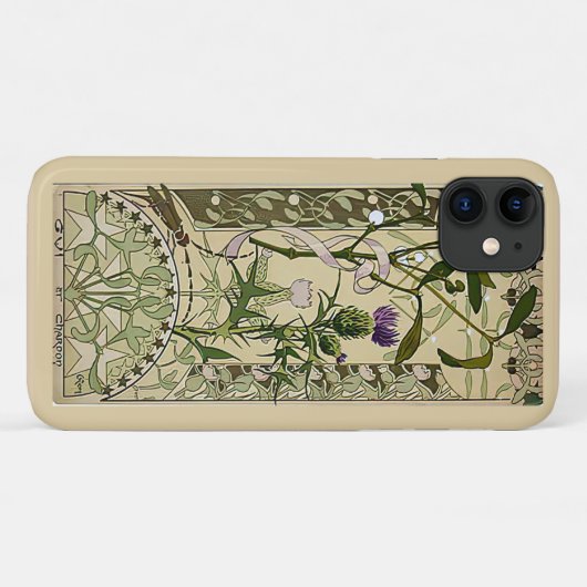 Art Nouveau Scottish Thistle Floral Blume Case- Case-Mate iPhone Hülle (Rückseite (Horizontal))