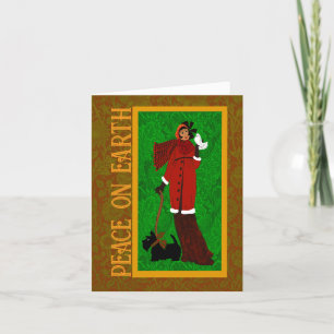 Art Nouveau Scotty Dog Holiday Card Dankeskarte