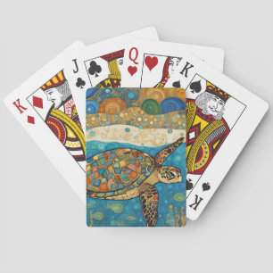 Art Nouveau Sea Turtle Spielkarten