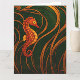 Art Nouveau Seahorse  Karte