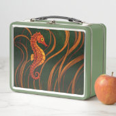 Art Nouveau Seahorse  Metall Brotdose (Beispiel)