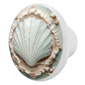 Art Nouveau Seashell Imitats Relief Minze Clam Mus Keramikknauf (Rechts)