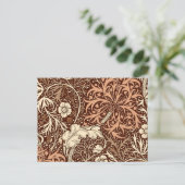 Art Nouveau Seaweed Floral, Braun und Beige Postkarte (Stehend Vorderseite)