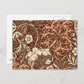 Art Nouveau Seaweed Floral, Braun und Beige Postkarte (Vorne/Hinten)