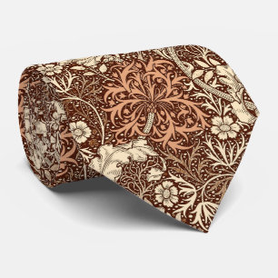 Art Nouveau Seaweed Floral, Brown and Beige Krawatte