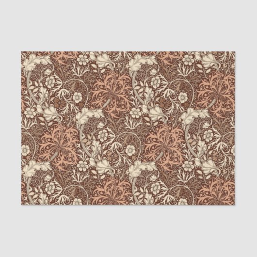 Art Nouveau Seaweed Floral, Brown and Beige Seidenpapier (Vorderseite)