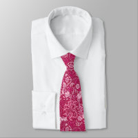 Art Nouveau Seaweed Floral, Deep Coral Pink