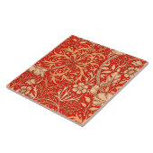 Art Nouveau Seaweed Floral, Deep Corner Orange Fliese (Seite)