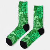 Art Nouveau Seaweed Floral, Emerald Green Socken (Linkes Detail)