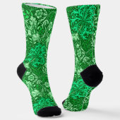 Art Nouveau Seaweed Floral, Emerald Green Socken (Gewinkelt)