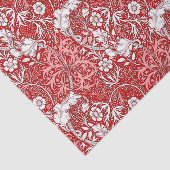 Art Nouveau Seetang Floral, Tiefenrot und Weiß Seidenpapier (Ausschnitt)