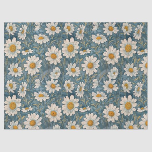 Art Nouveau Shasta Daisies - 10lb, 17"x23" Seidenpapier (Vorderseite)