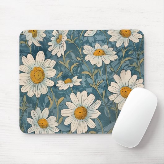 Art Nouveau Shasta Daisies Mousepad (Mit Mouse)
