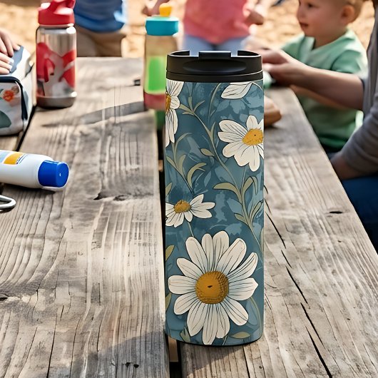 Art Nouveau Shasta Daisies Thermosbecher